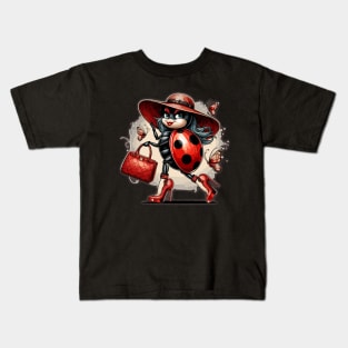 Elegant Ladybug Runway Kids T-Shirt